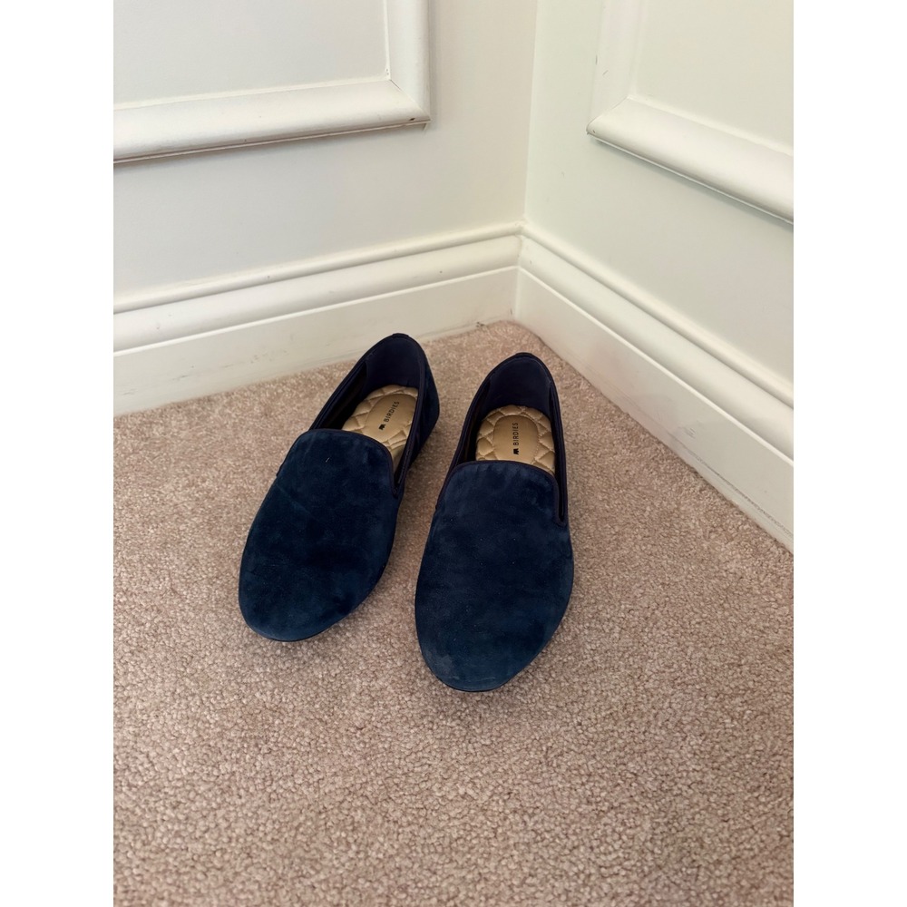 Birdies The Starling Navy Blue Velvet Smoking Slipper Loafers Womens Size 8